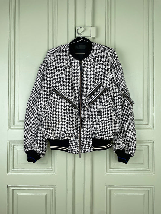 Haider Ackermann SS19 Houndstooth `Daytona´ Bomber Jacket