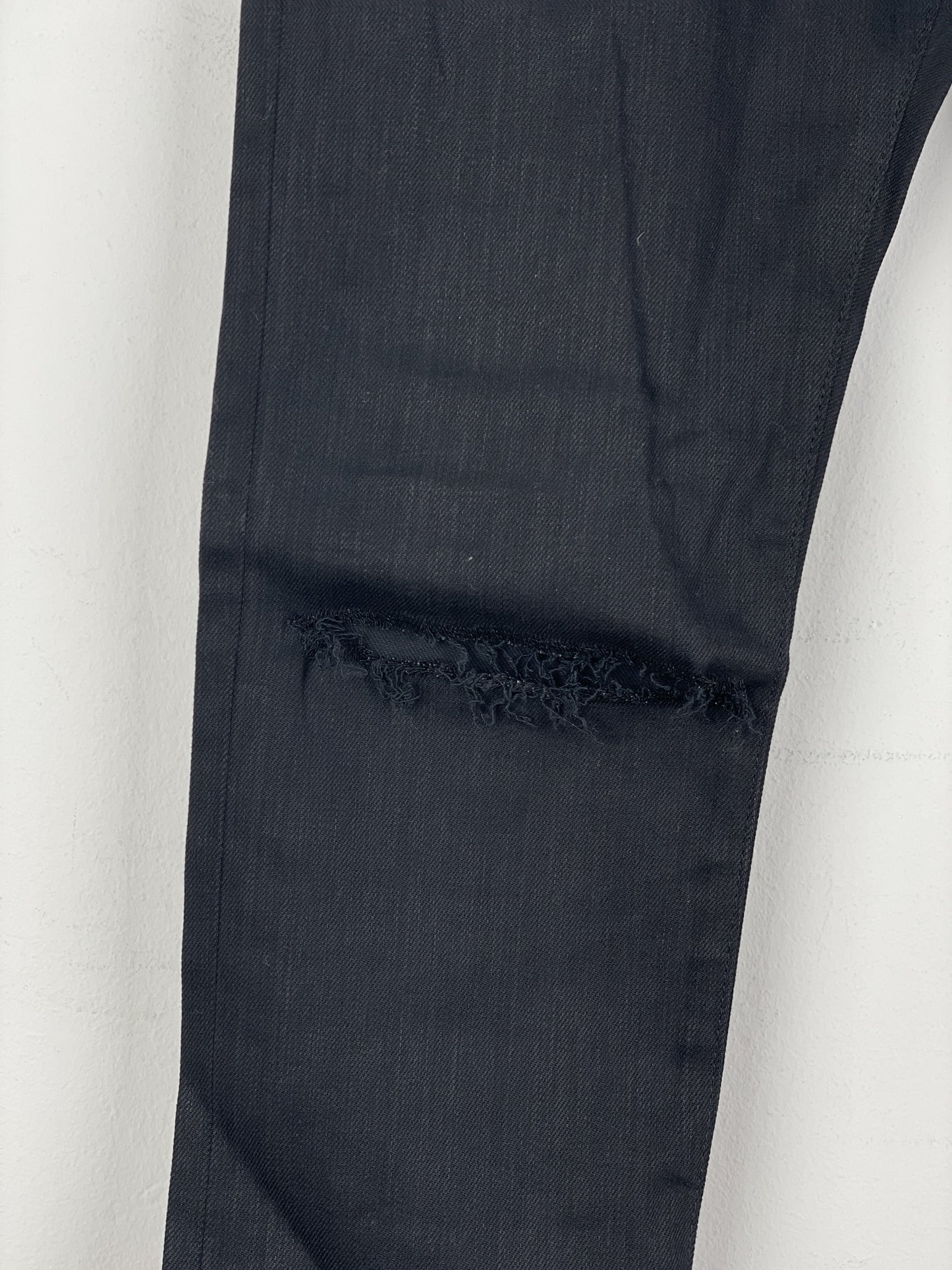 Saint Laurent D02 Distressed Knife-Cut Coated Denim Jeans