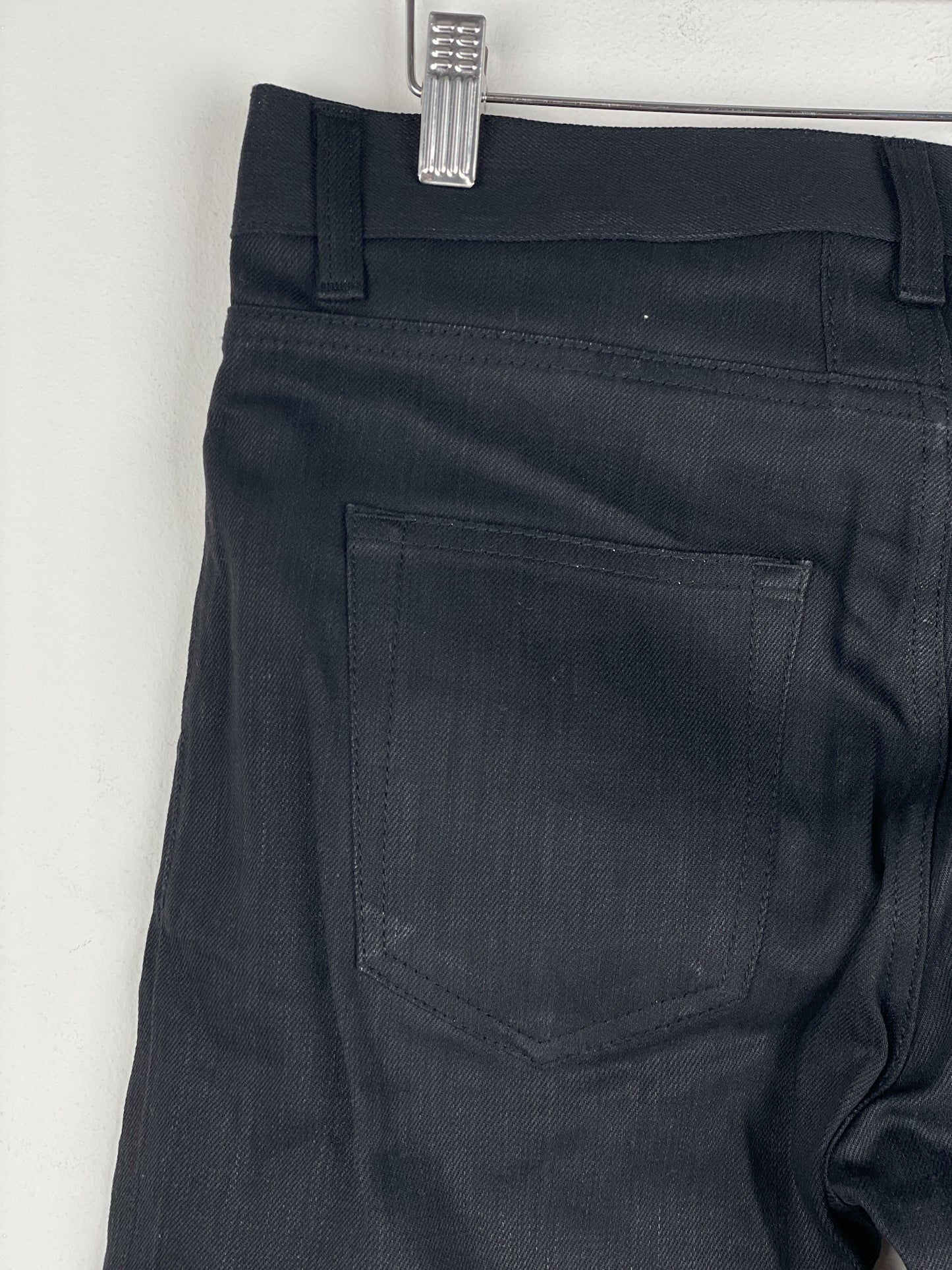 Saint Laurent D02 Distressed Knife-Cut Coated Denim Jeans