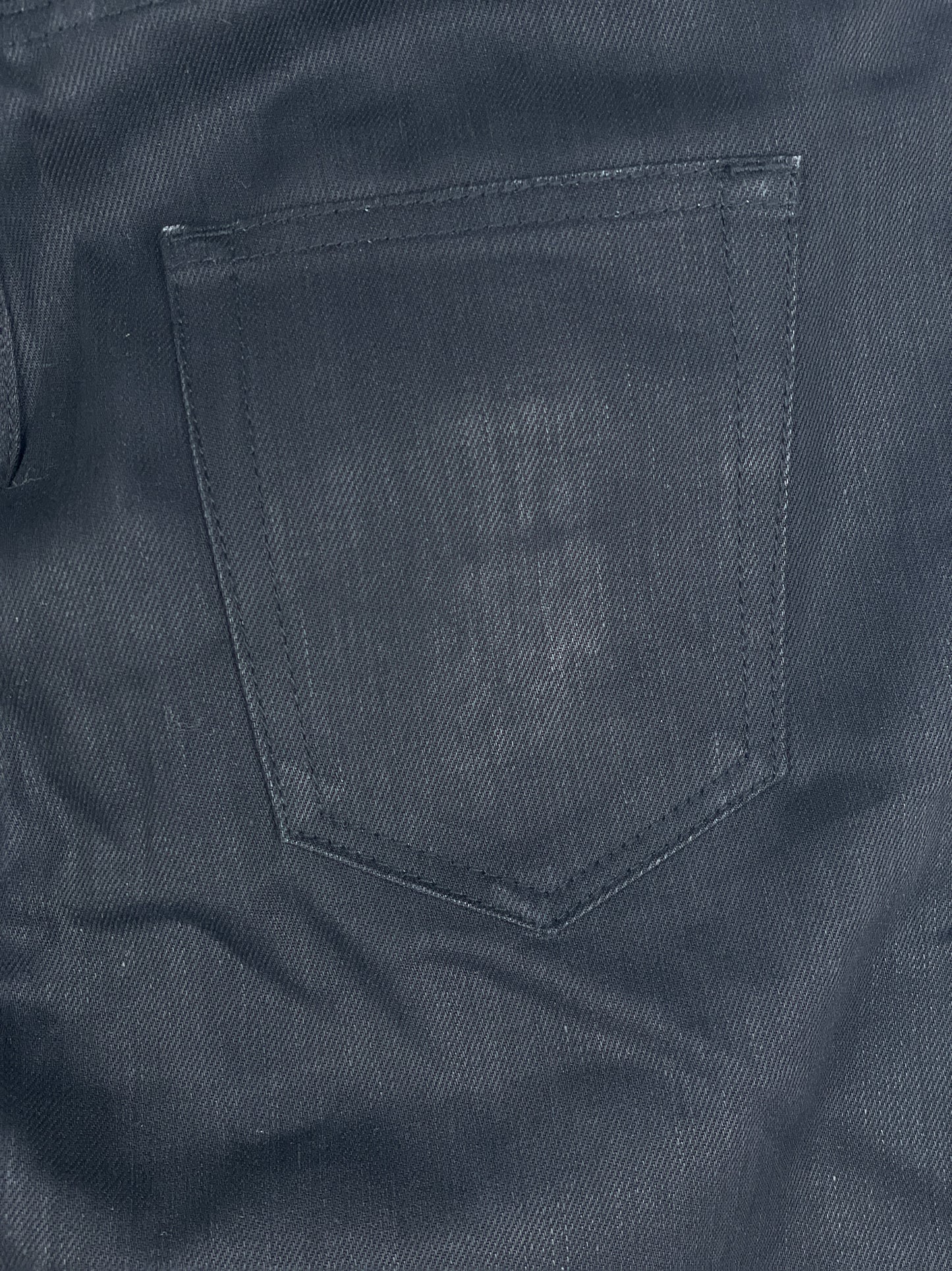 Saint Laurent D02 Distressed Knife-Cut Coated Denim Jeans