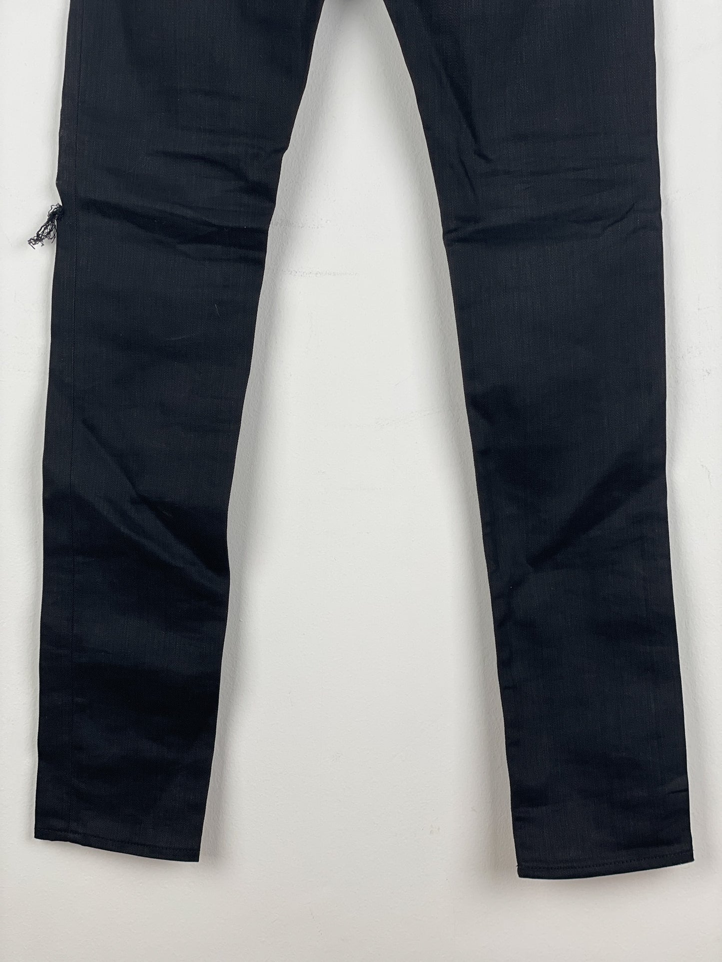 Saint Laurent D02 Distressed Knife-Cut Coated Denim Jeans