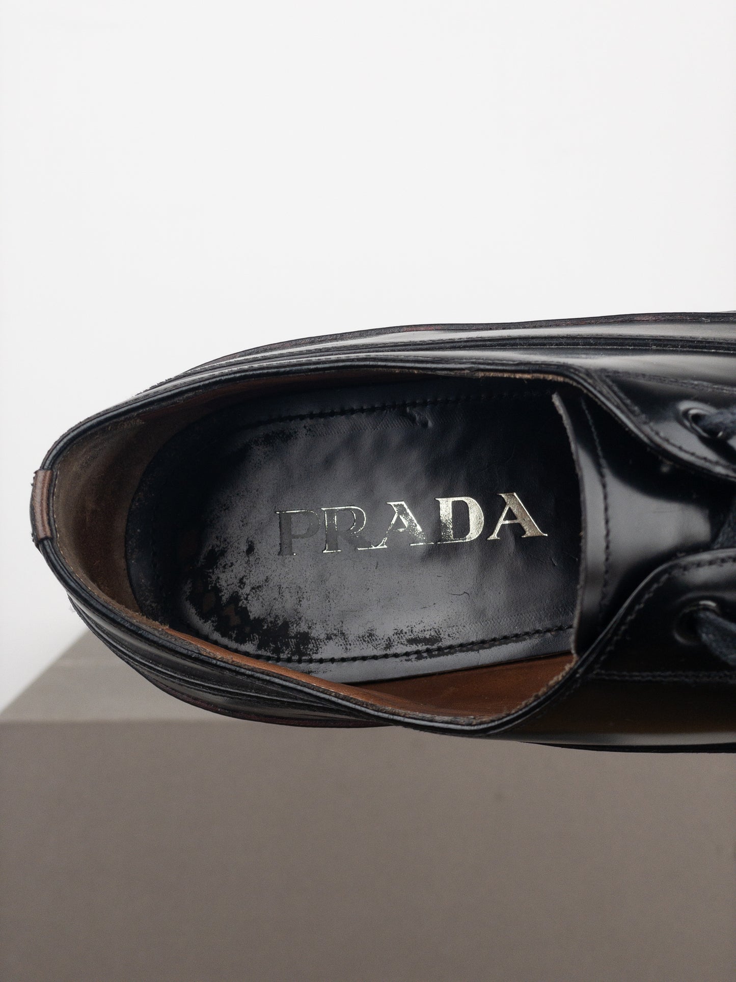Prada AW12 Rubber Cap Derby Shoes