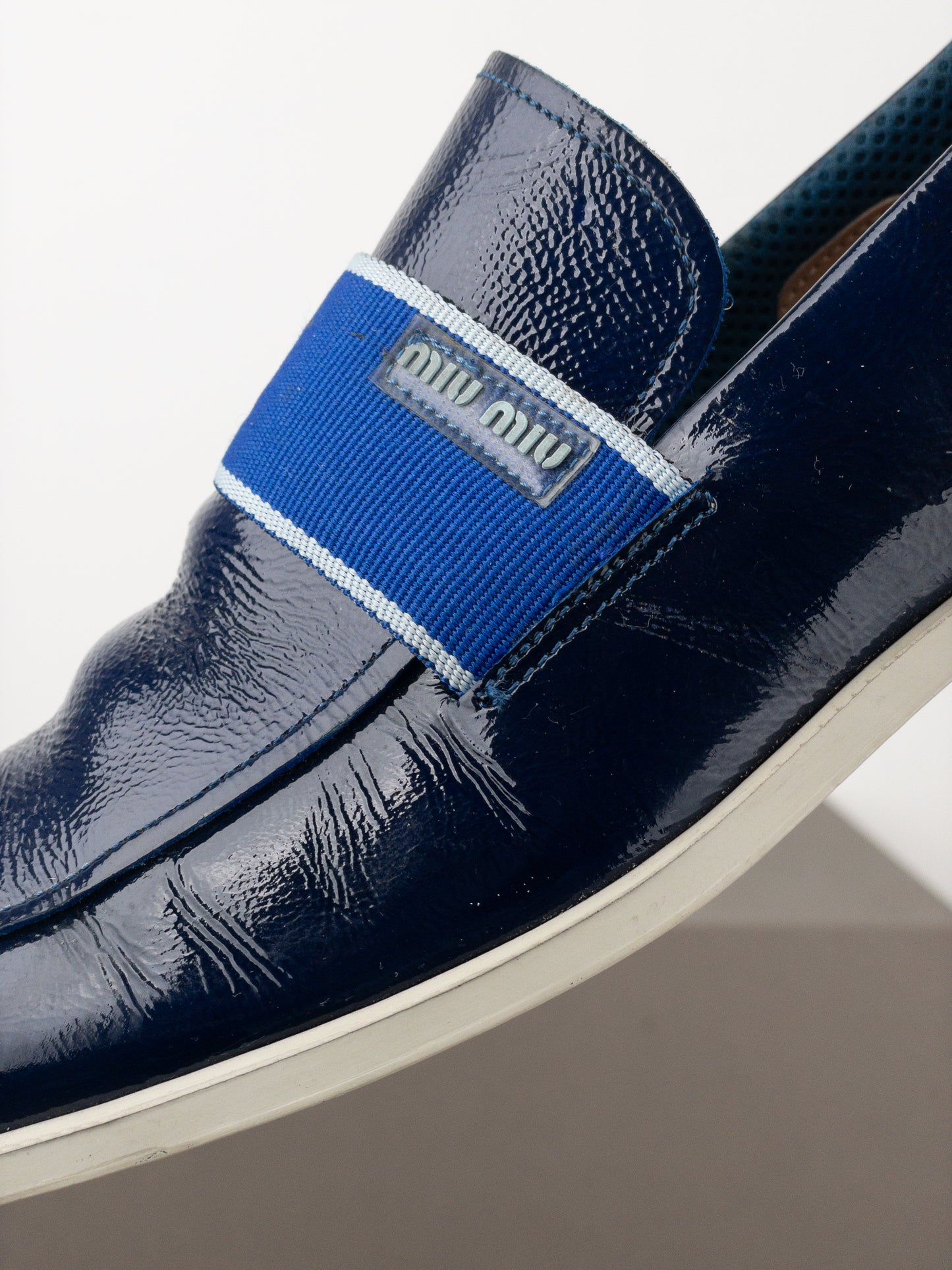 Miu Miu 2000s Square Toe Sports Penny Loafers