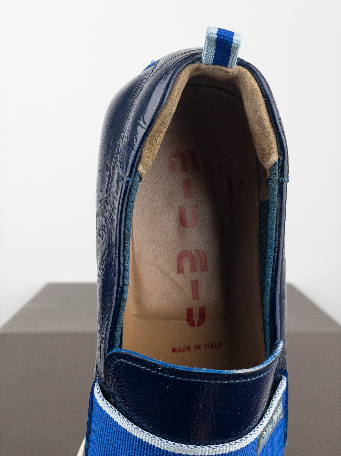 Miu Miu 2000s Square Toe Sports Penny Loafers