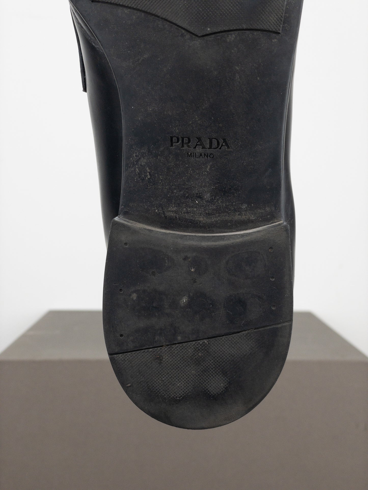 Prada 2000s Black Leather Penny Loafers