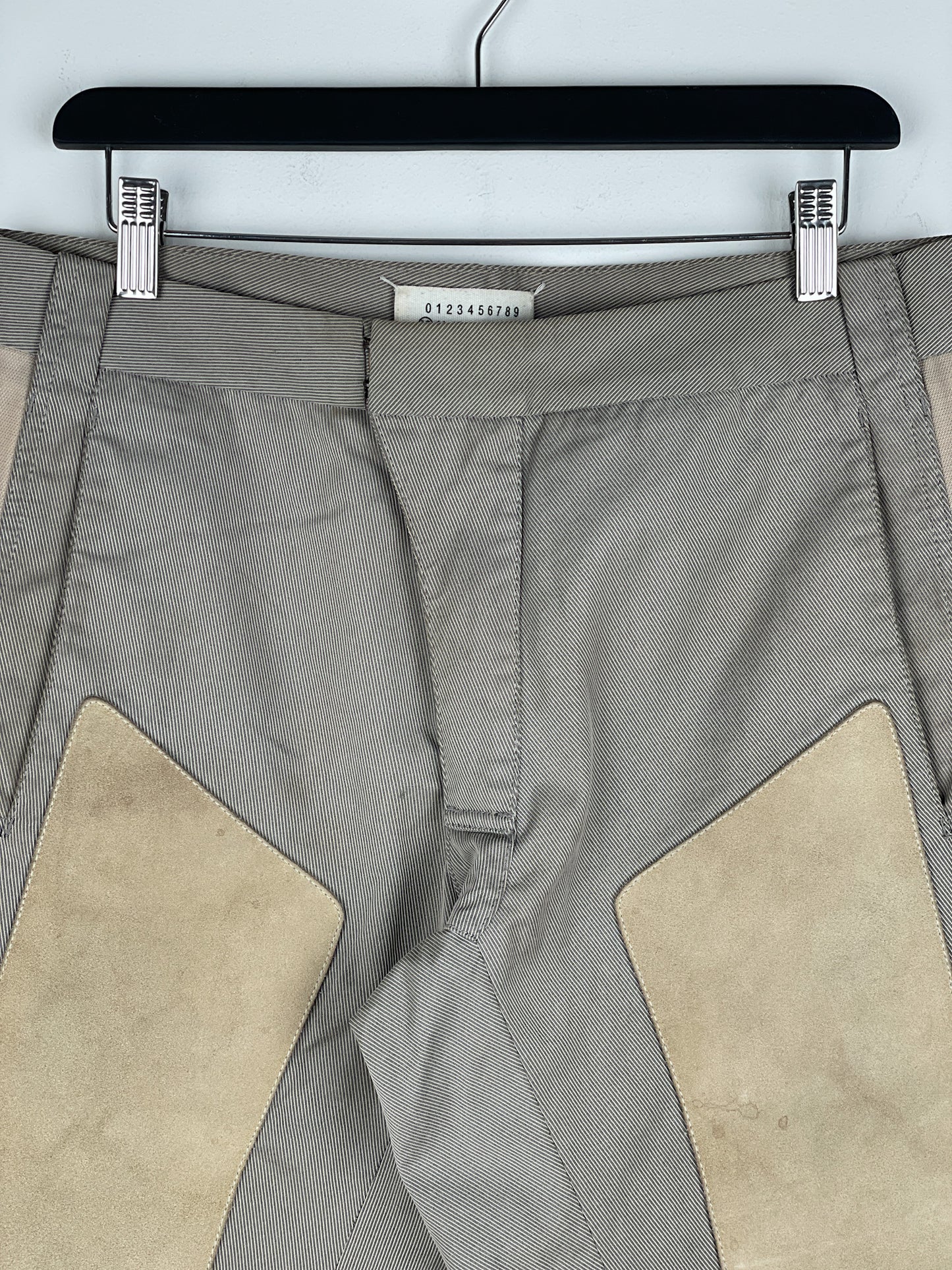 Maison Margiela SS05 Leather-Panel Moto Biker Pants