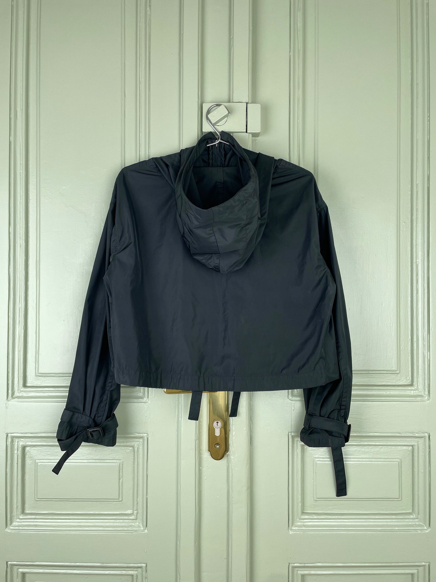 Prada Cropped Logo-Emblem Parka Jacket