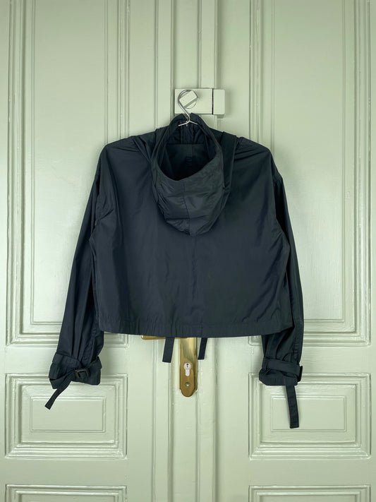 Prada Cropped Logo-Emblem Parka Jacket