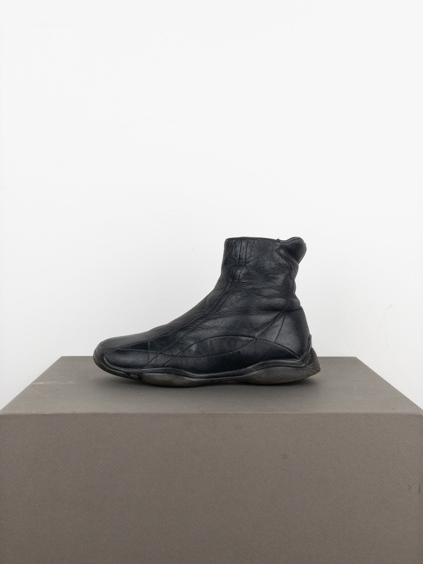 Prada AW99 Square Toe Biker Moto Sports Ankle Boots