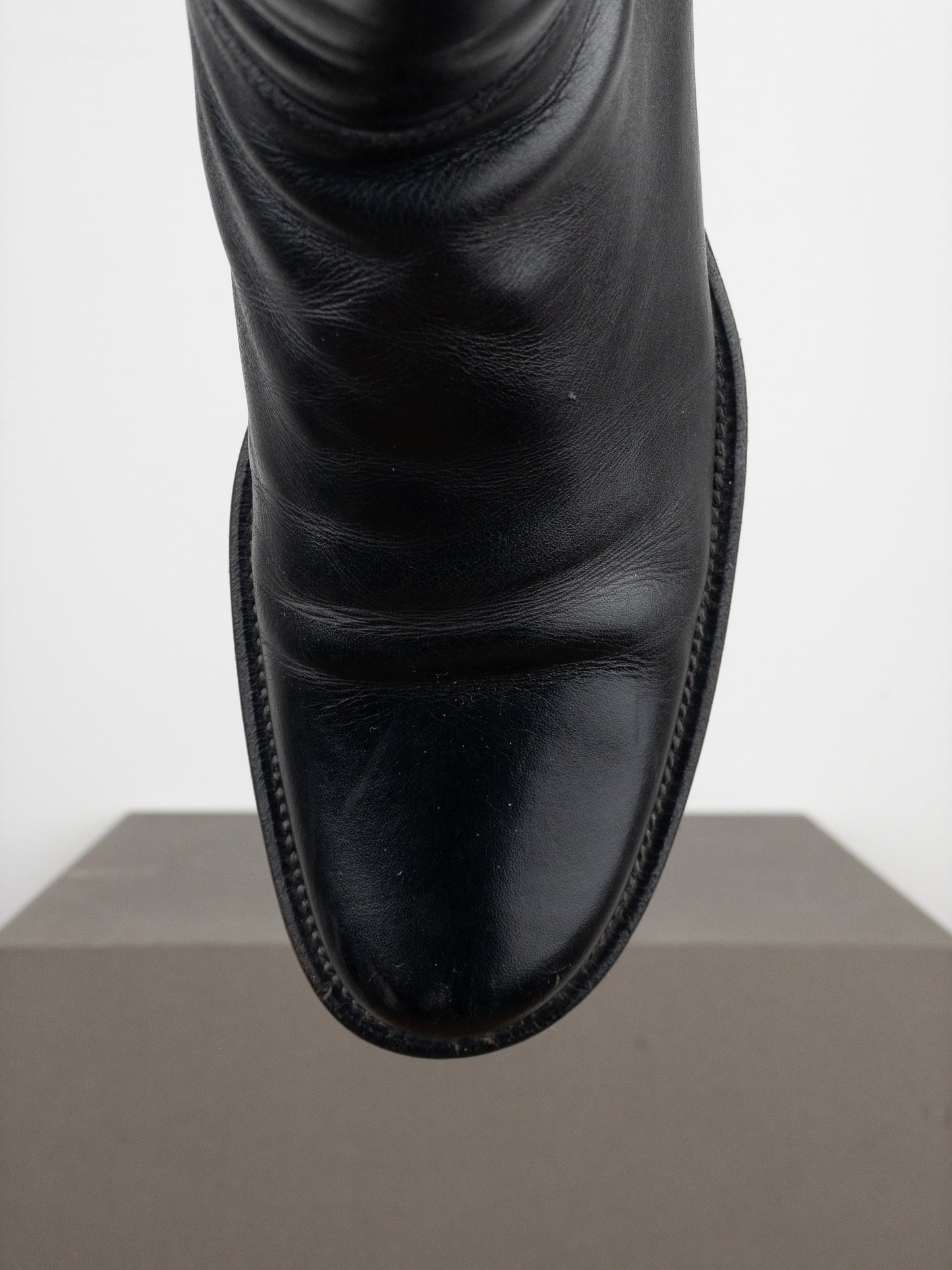 Prada 2000s Leather Biker Moto Ankle Boots