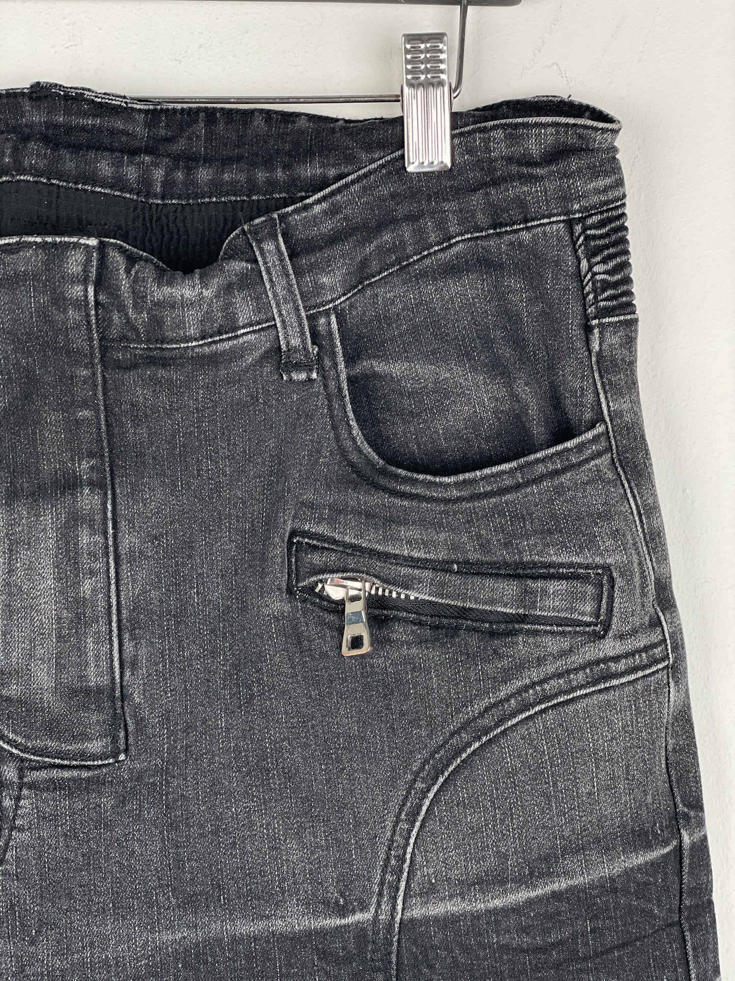 Balmain Bondage-Strap Biker Denim Jeans