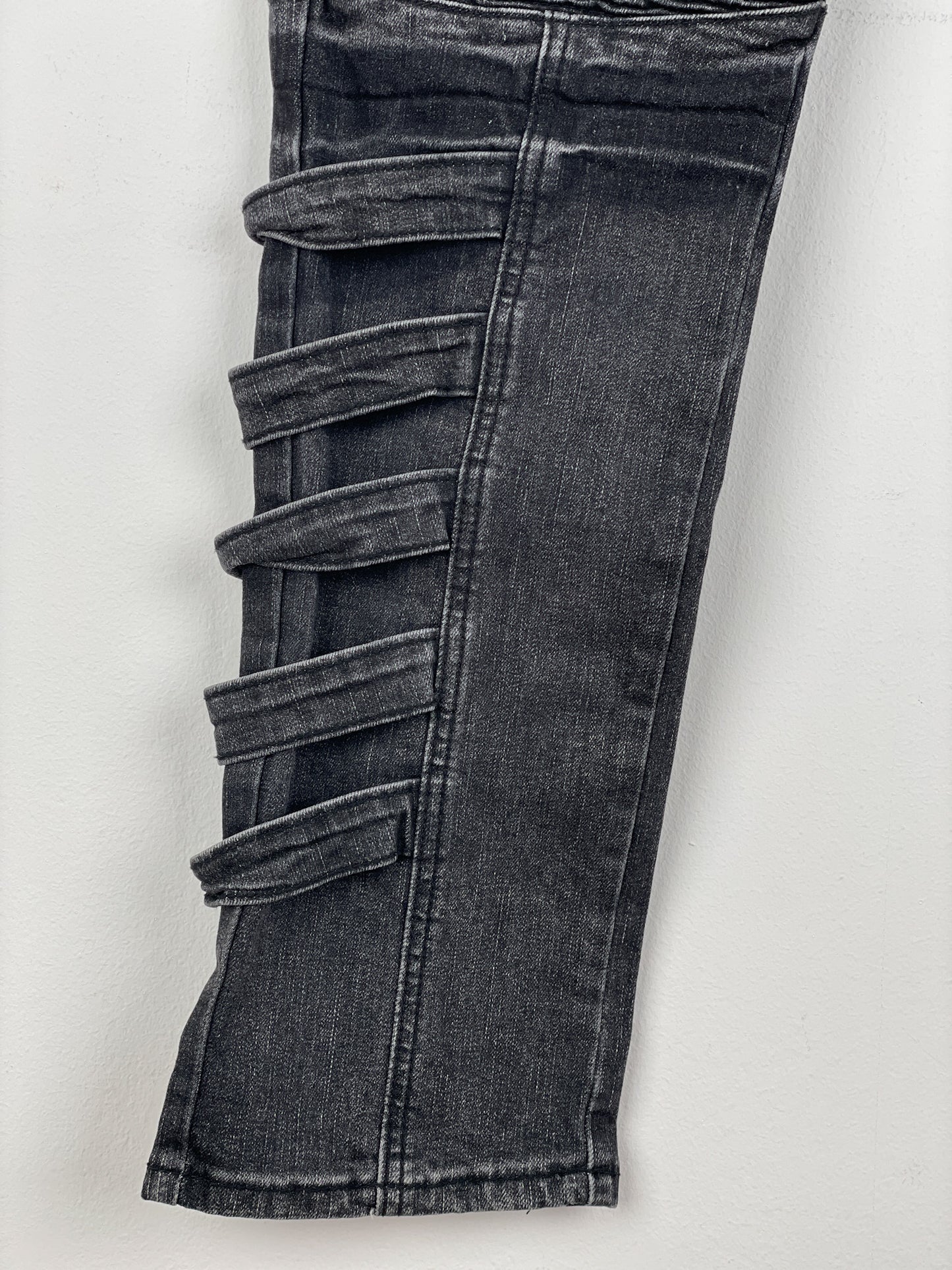 Balmain Bondage-Strap Biker Denim Jeans
