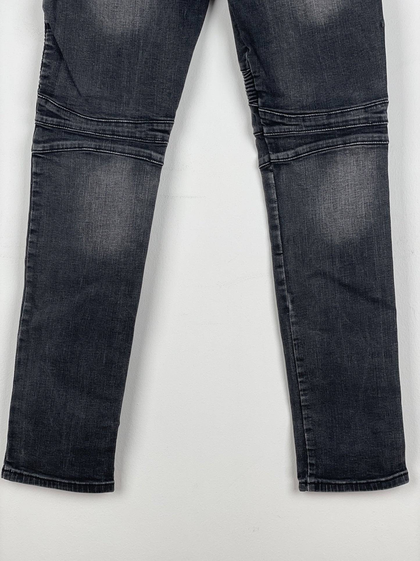 Balmain Repaired Biker Denim Jeans