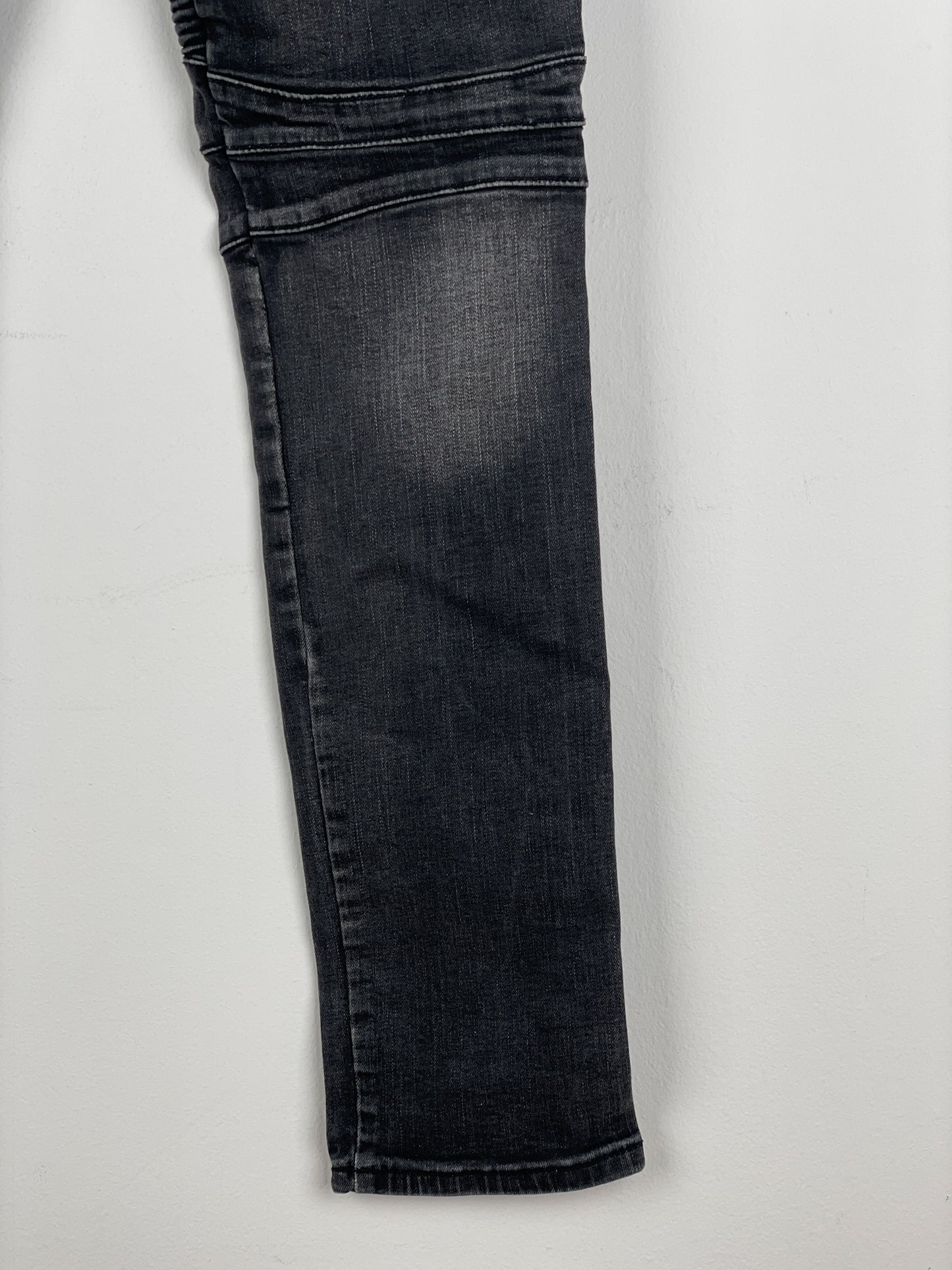 Balmain Repaired Biker Denim Jeans