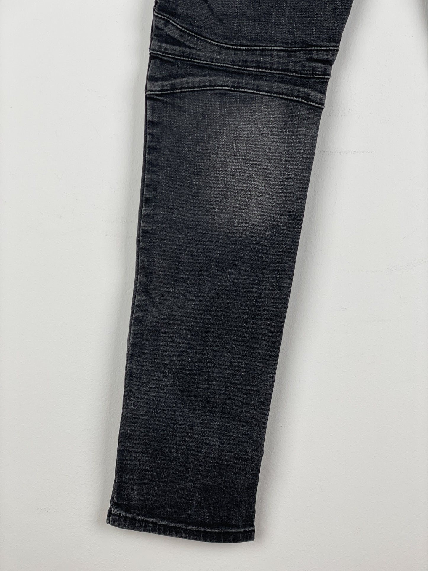 Balmain Repaired Biker Denim Jeans