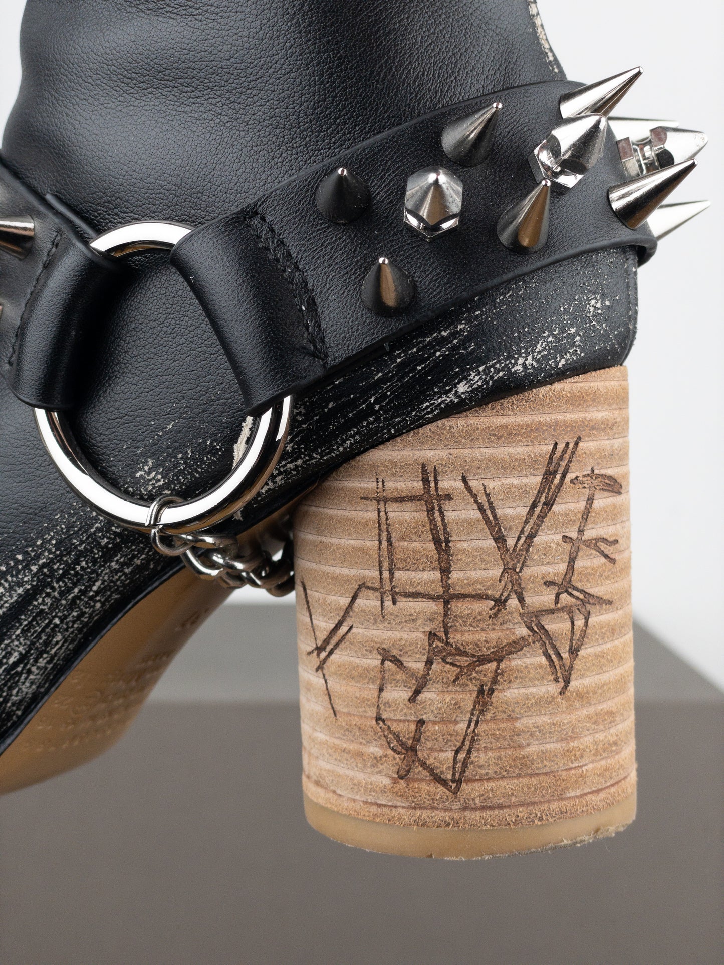 Maison Margiela SS20 Studded ‘Punk’ Tabi Ankle Heel Boots