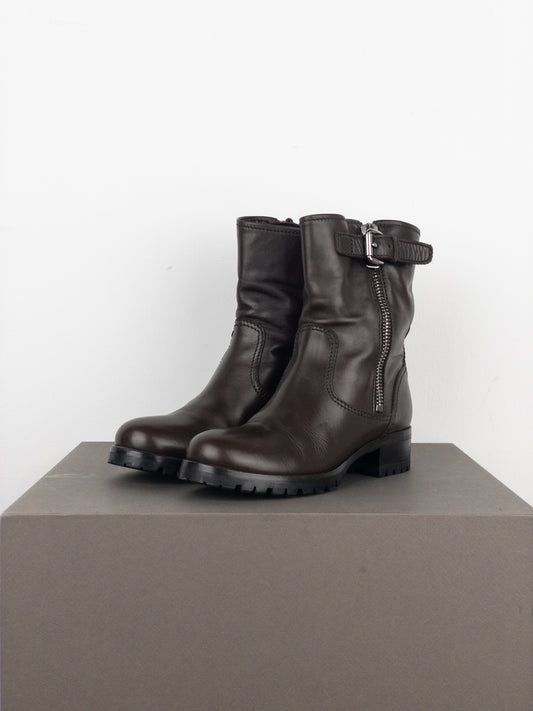 Prada AW99 Lugsole Biker Ankle Work Boots