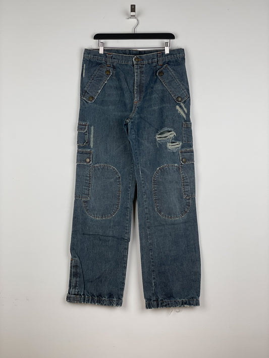 Dolce & Gabbana AW03 Double-Knee Denim Cargo Pants