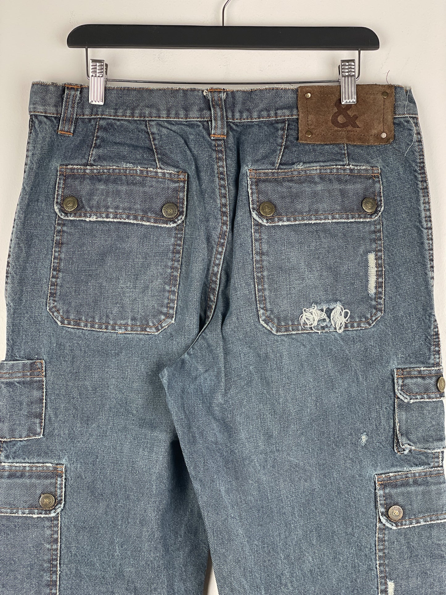 Dolce & Gabbana AW03 Double-Knee Denim Cargo Pants
