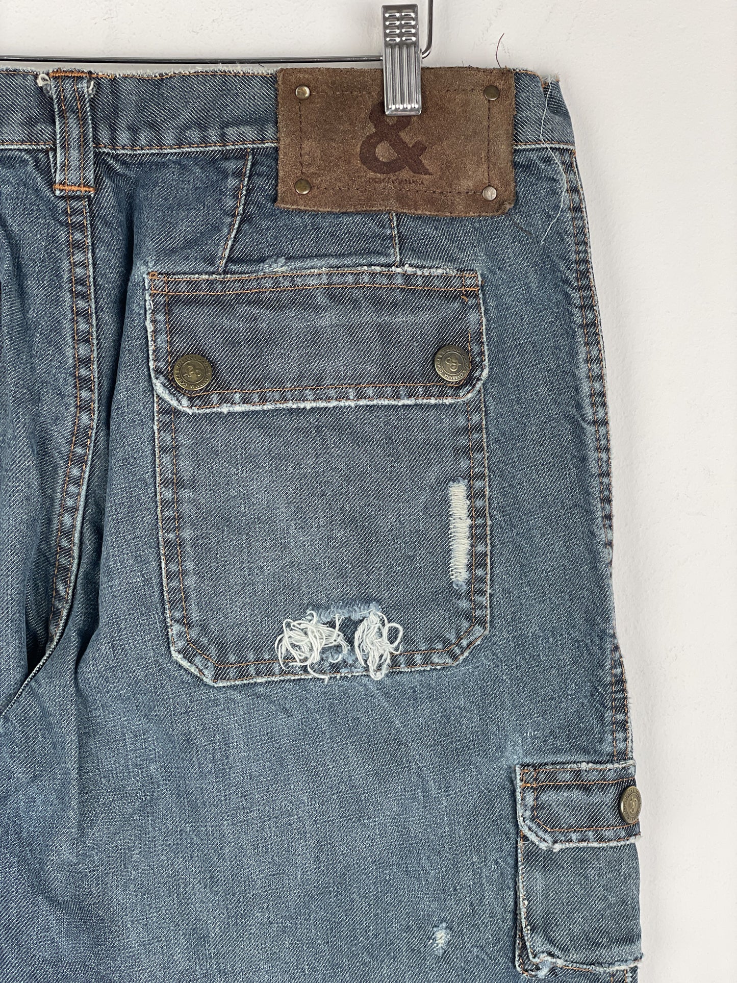 Dolce & Gabbana AW03 Double-Knee Denim Cargo Pants