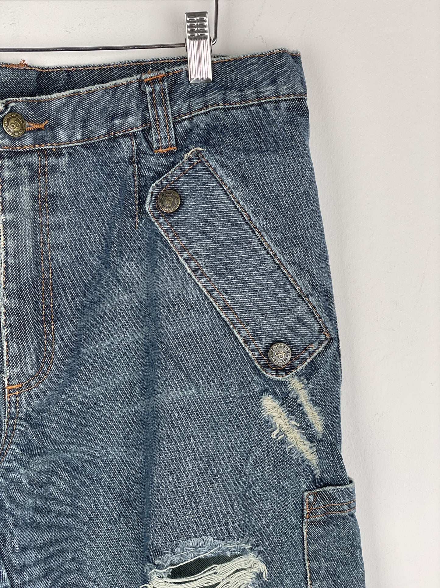 Dolce & Gabbana AW03 Double-Knee Denim Cargo Pants