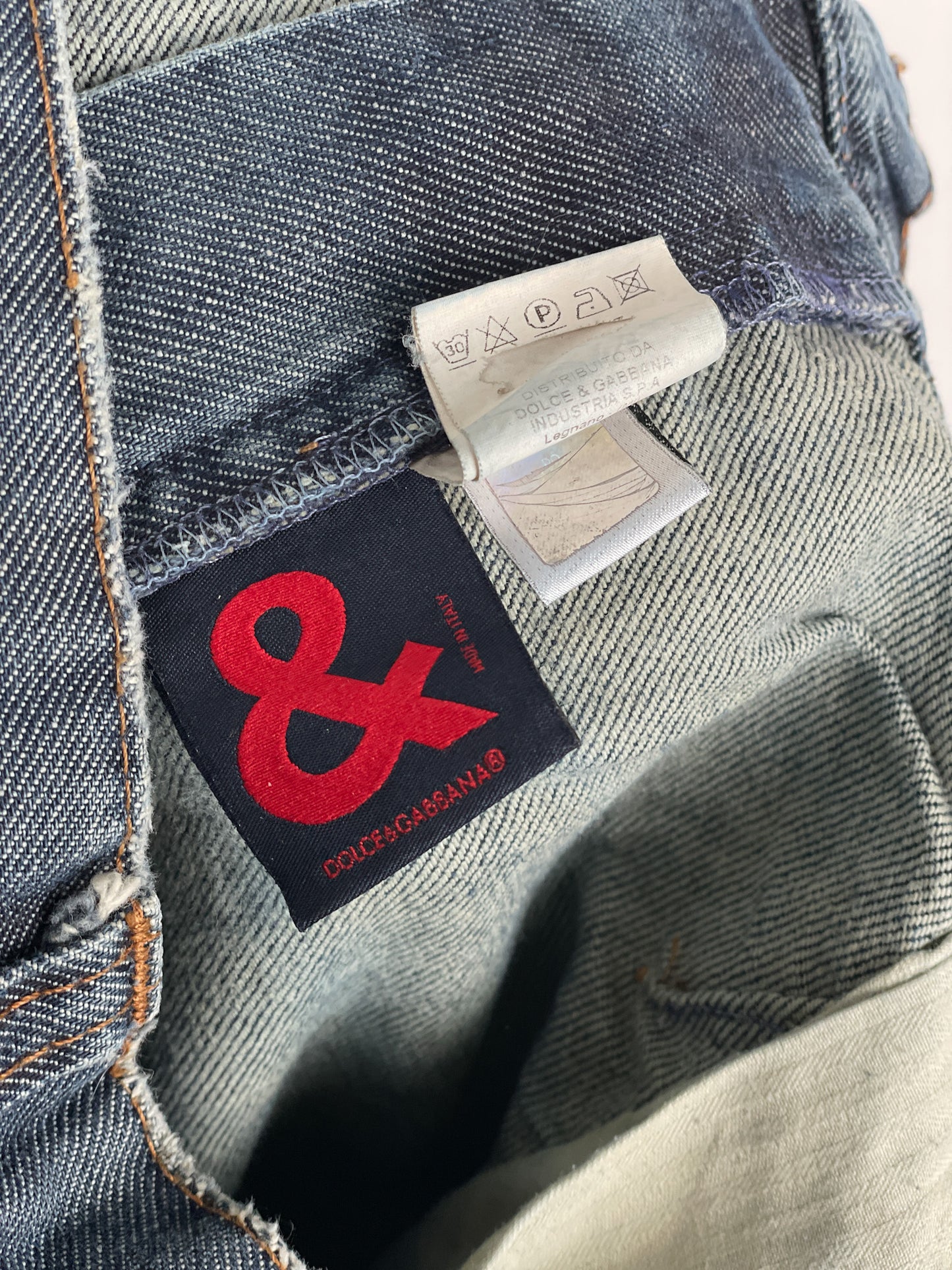 Dolce & Gabbana AW03 Double-Knee Denim Cargo Pants