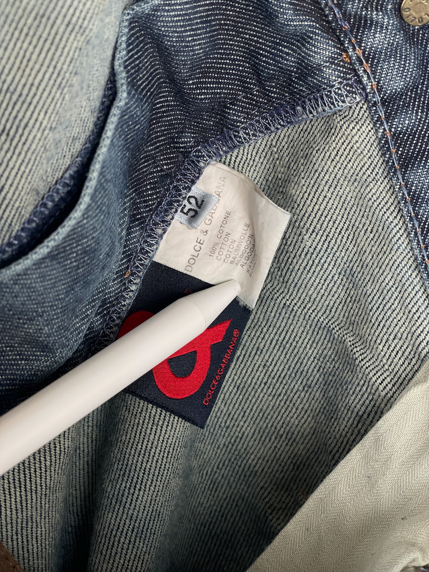 Dolce & Gabbana AW03 Double-Knee Denim Cargo Pants