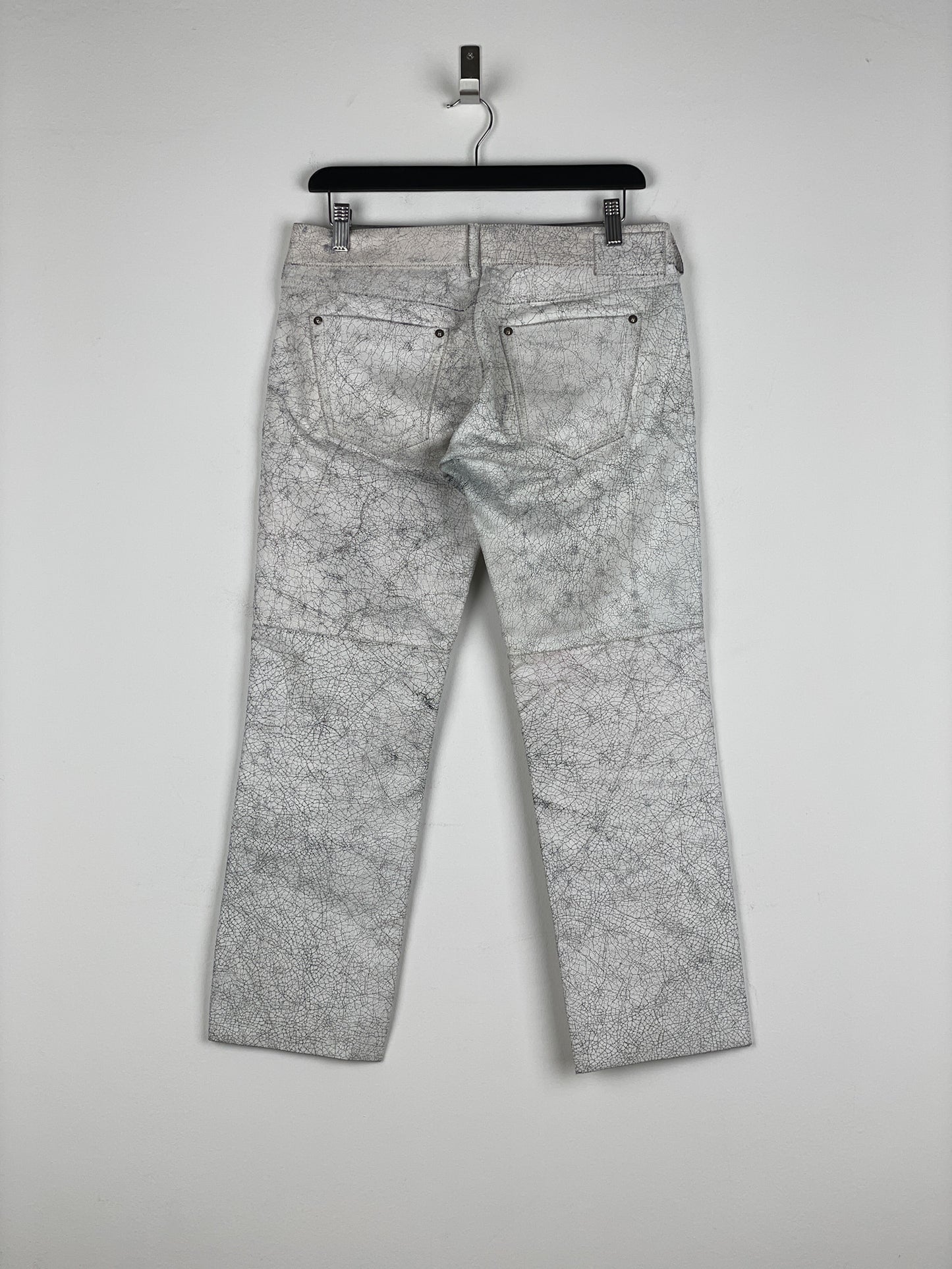 Maison Margiela AW16 Cracked White Paint Leather Pants