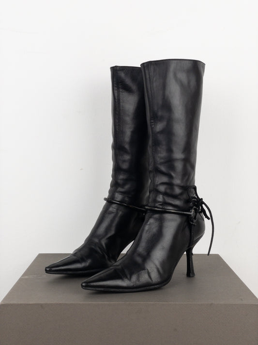 Gucci by Tom Ford AW99 Horsebit Stirrup Harness Riding Heel Boots