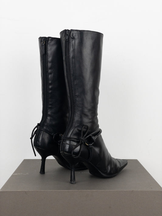 Gucci by Tom Ford AW99 Horsebit Stirrup Harness Riding Heel Boots