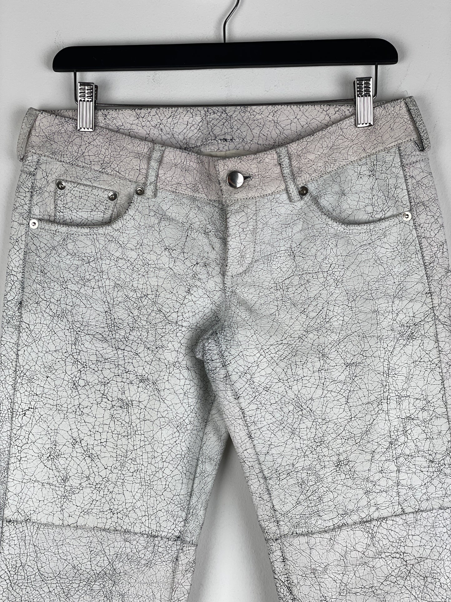 Maison Margiela AW16 Cracked White Paint Leather Pants