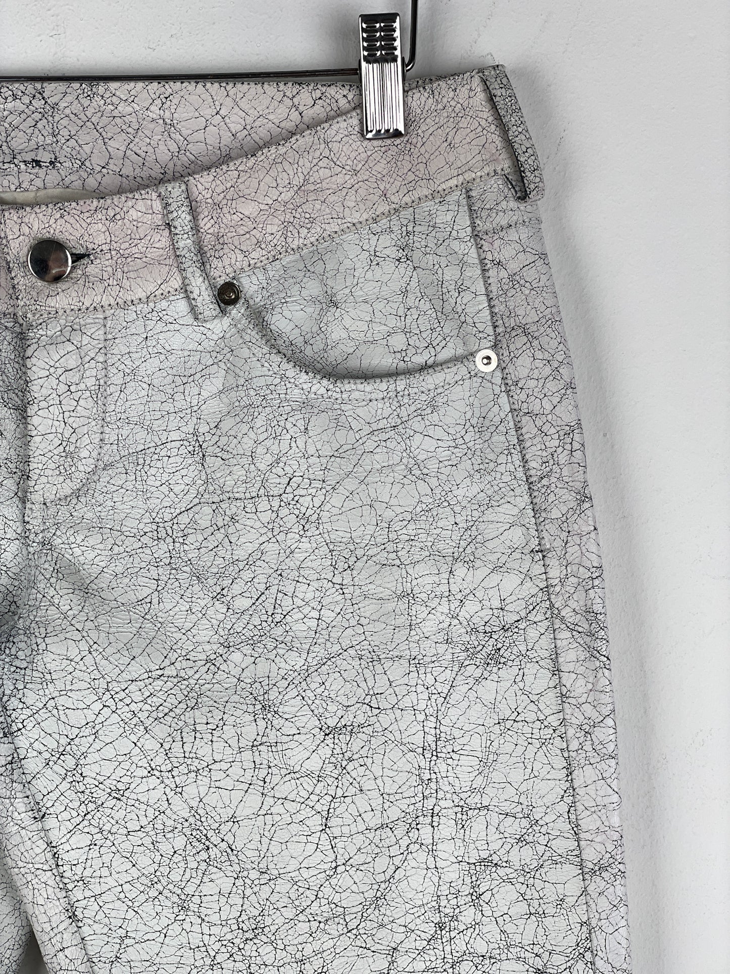 Maison Margiela AW16 Cracked White Paint Leather Pants