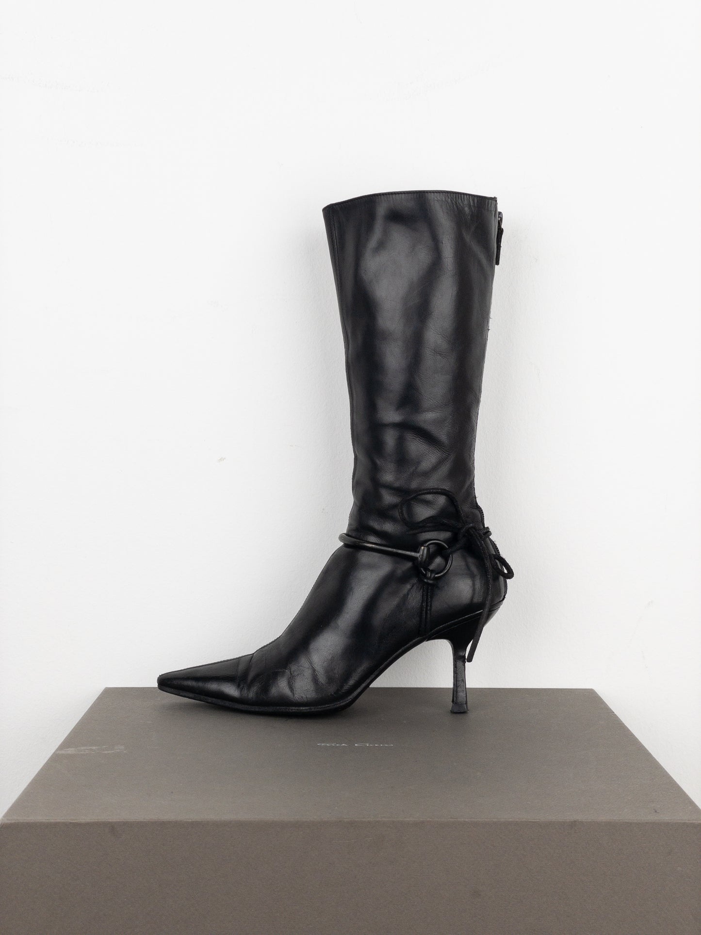 Gucci by Tom Ford AW99 Horsebit Stirrup Harness Riding Heel Boots