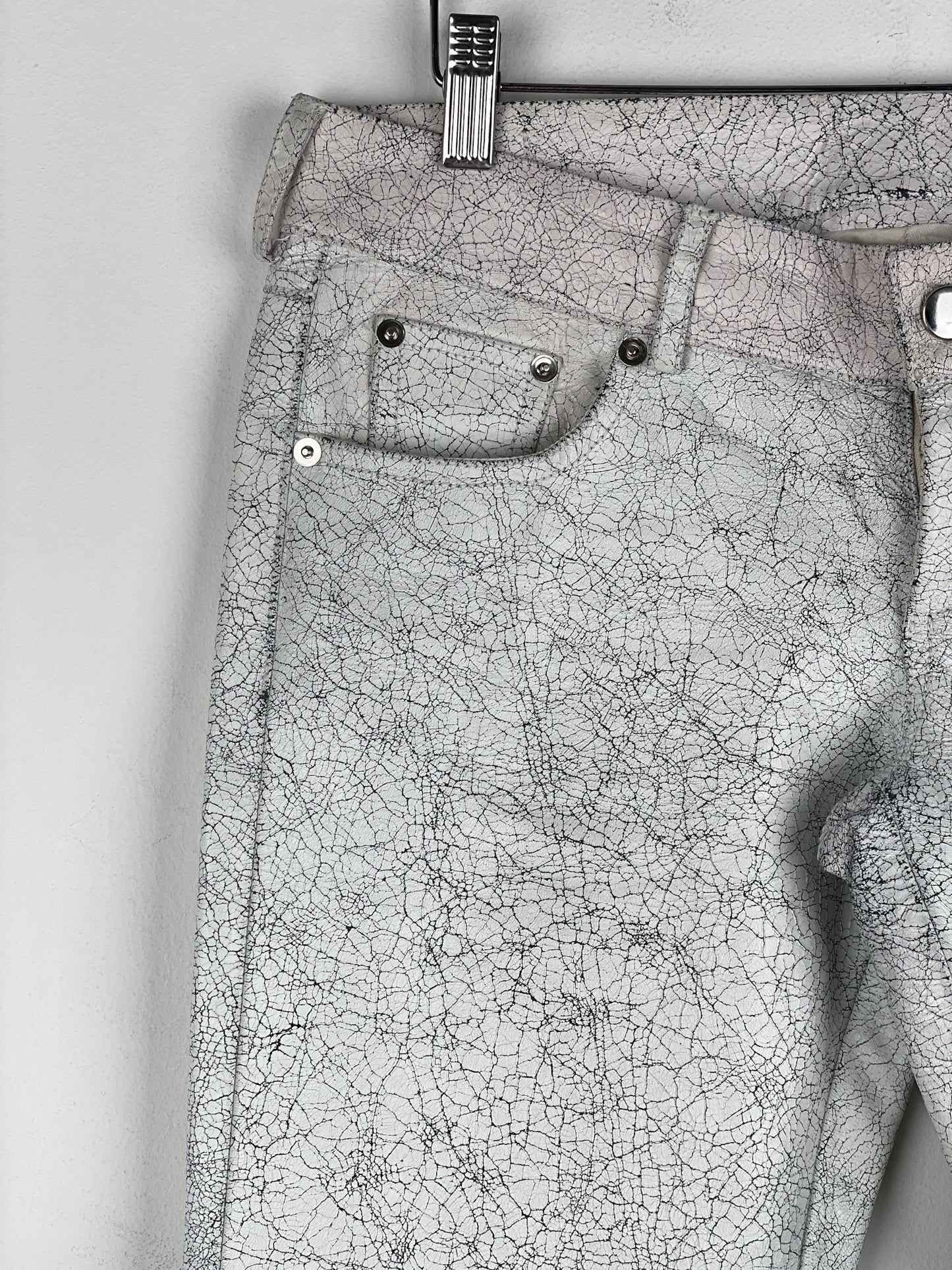 Maison Margiela AW16 Cracked White Paint Leather Pants