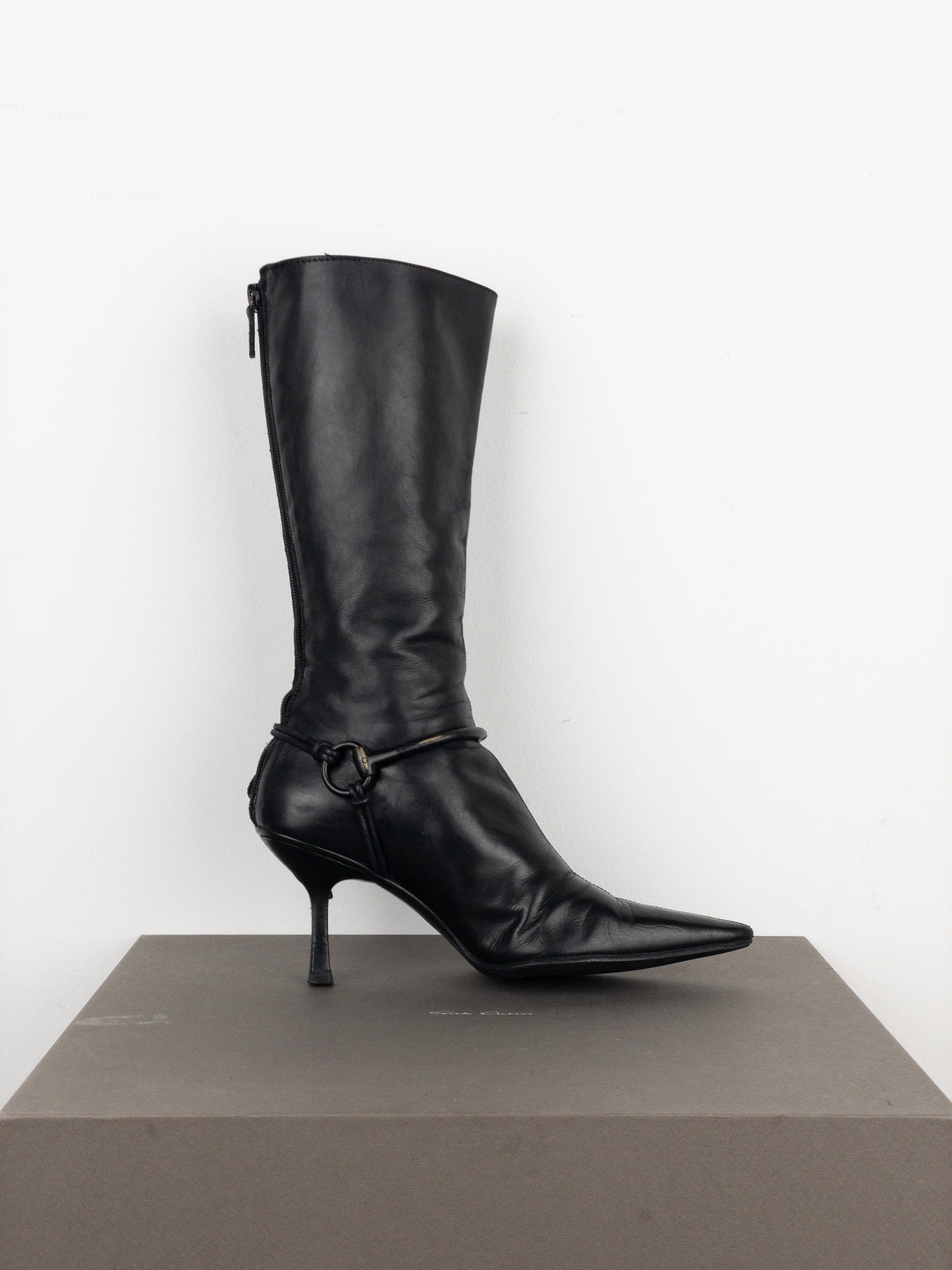 Gucci by Tom Ford AW99 Horsebit Stirrup Harness Riding Heel Boots