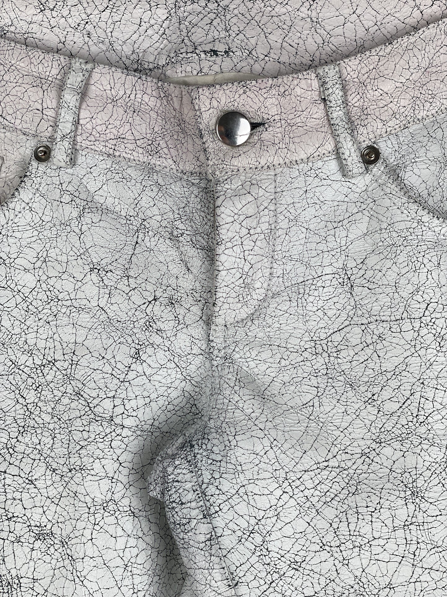 Maison Margiela AW16 Cracked White Paint Leather Pants
