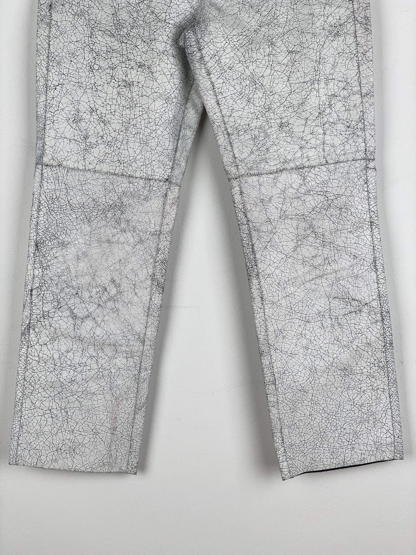 Maison Margiela AW16 Cracked White Paint Leather Pants