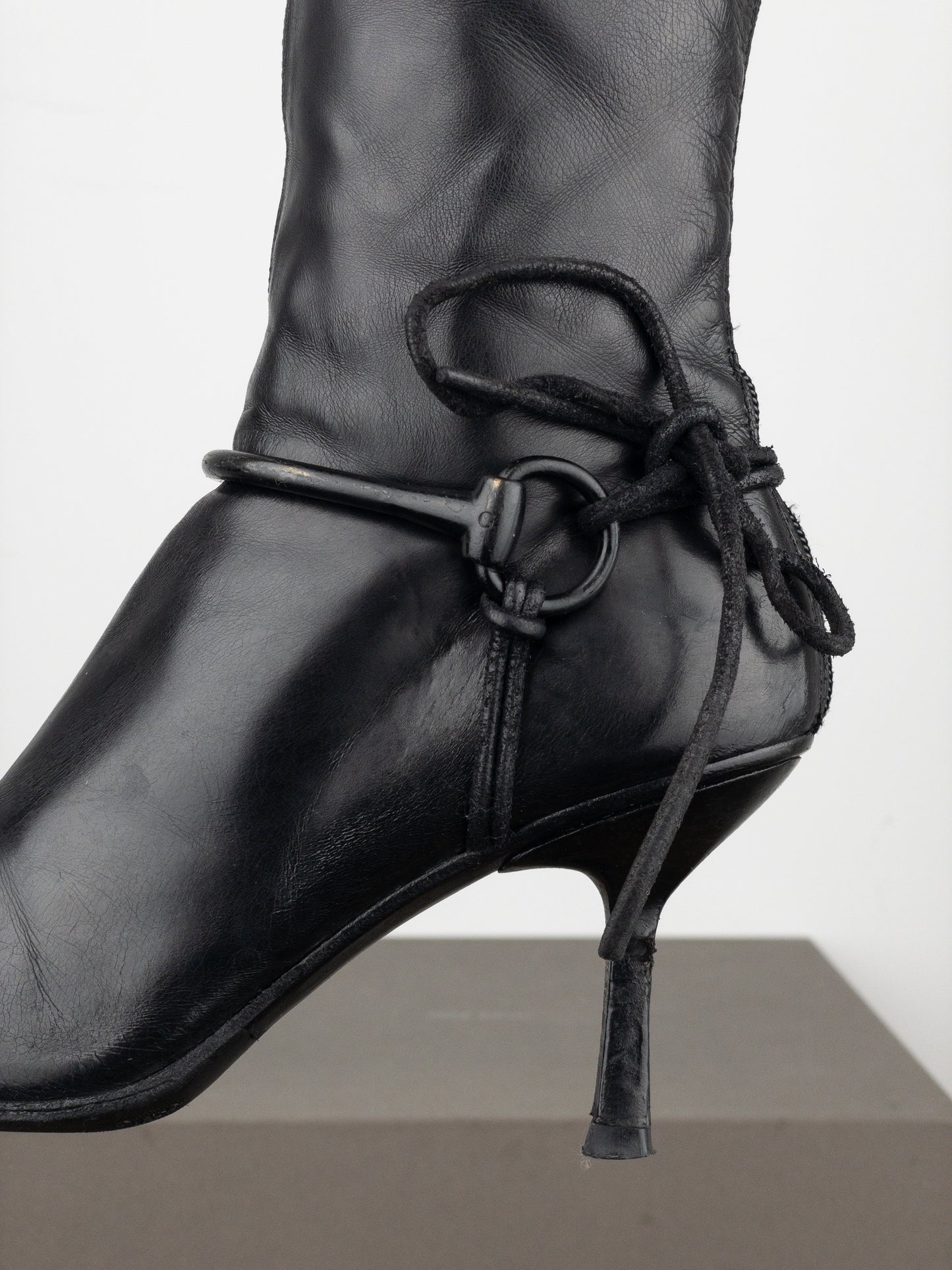 Gucci by Tom Ford AW99 Horsebit Stirrup Harness Riding Heel Boots