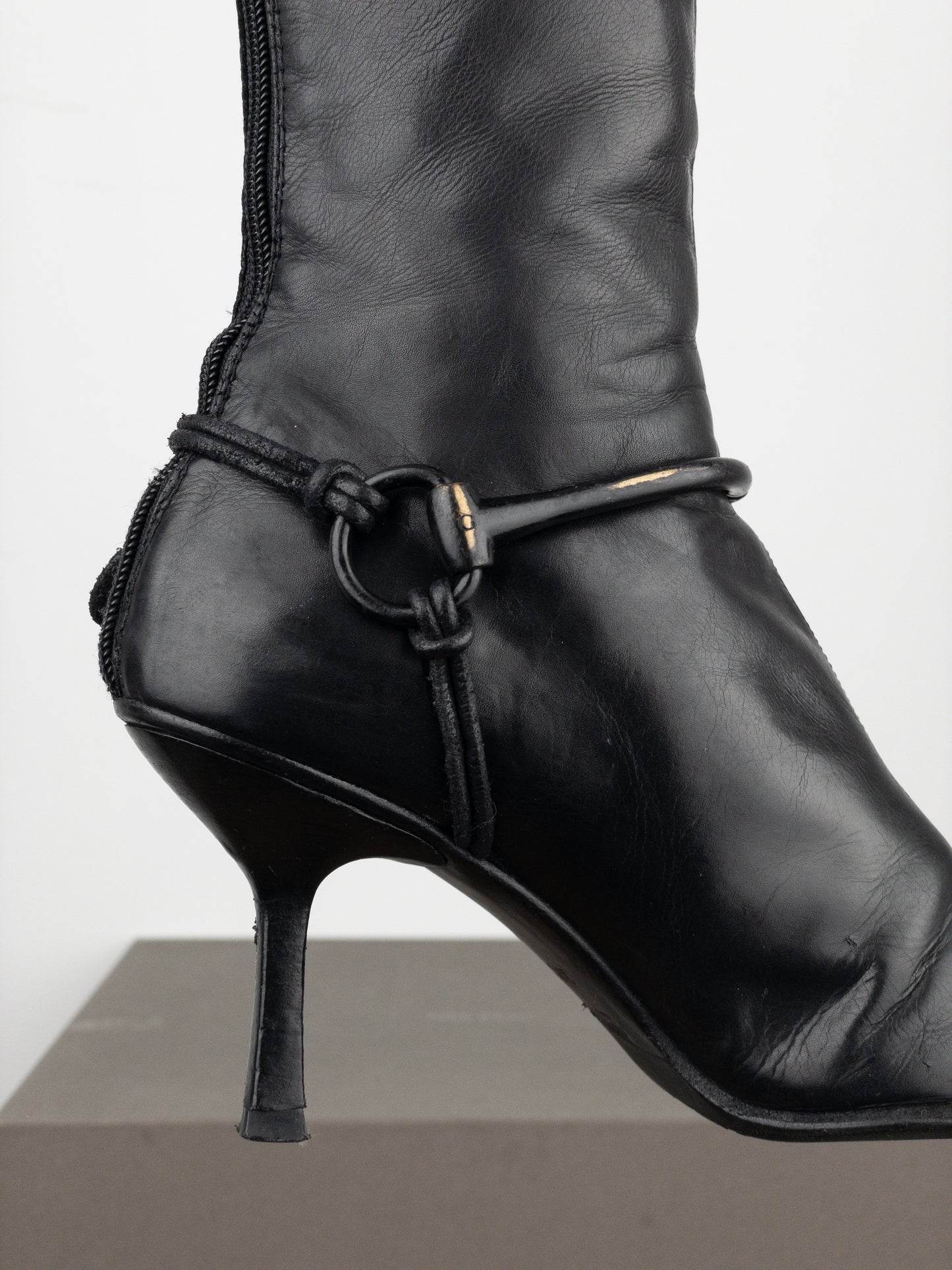 Gucci by Tom Ford AW99 Horsebit Stirrup Harness Riding Heel Boots
