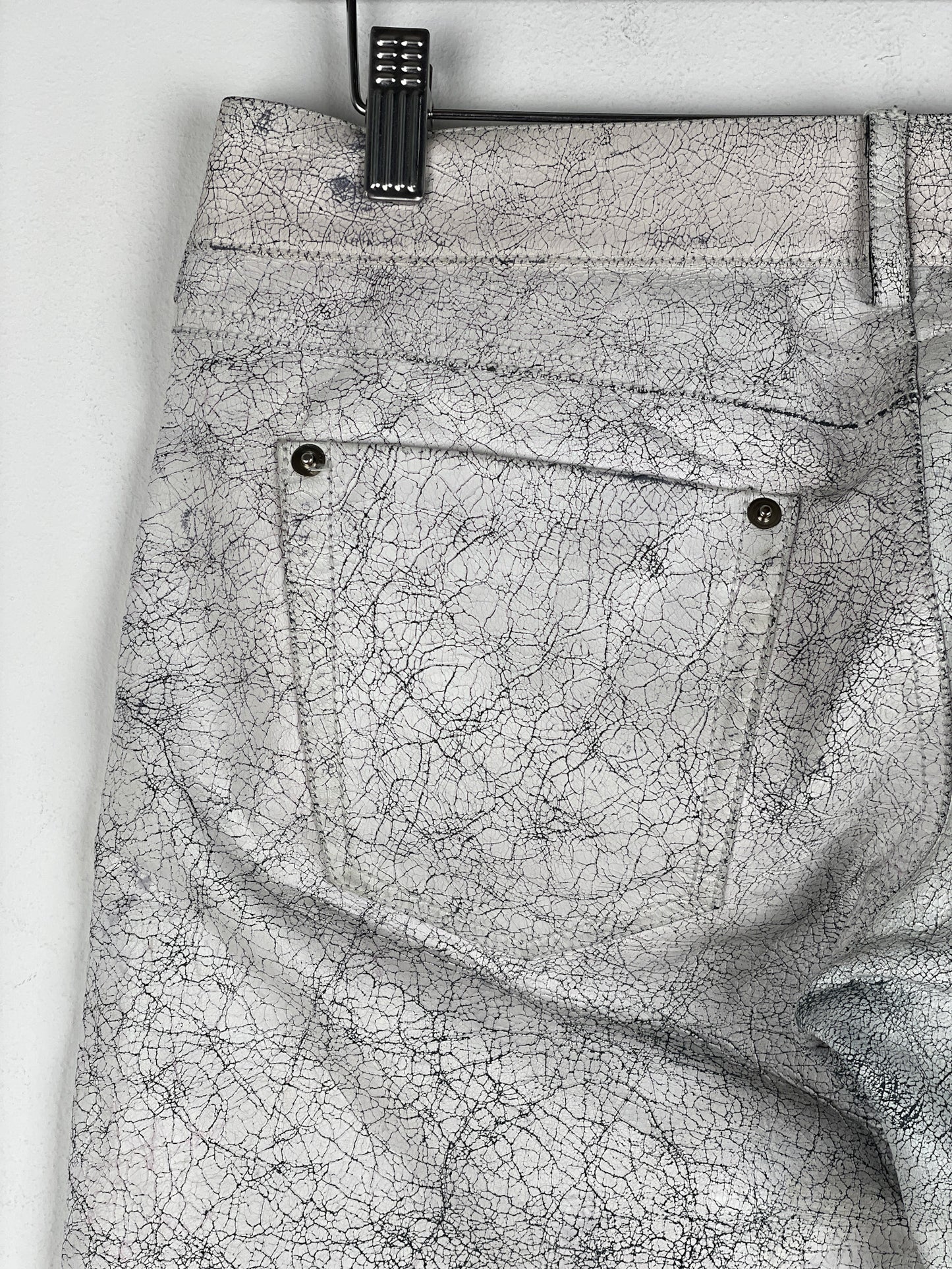 Maison Margiela AW16 Cracked White Paint Leather Pants