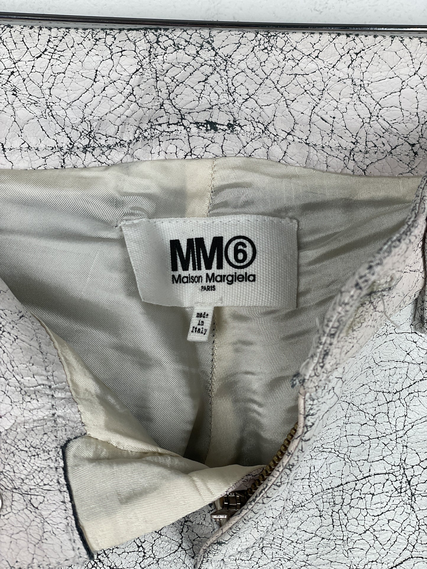 Maison Margiela AW16 Cracked White Paint Leather Pants