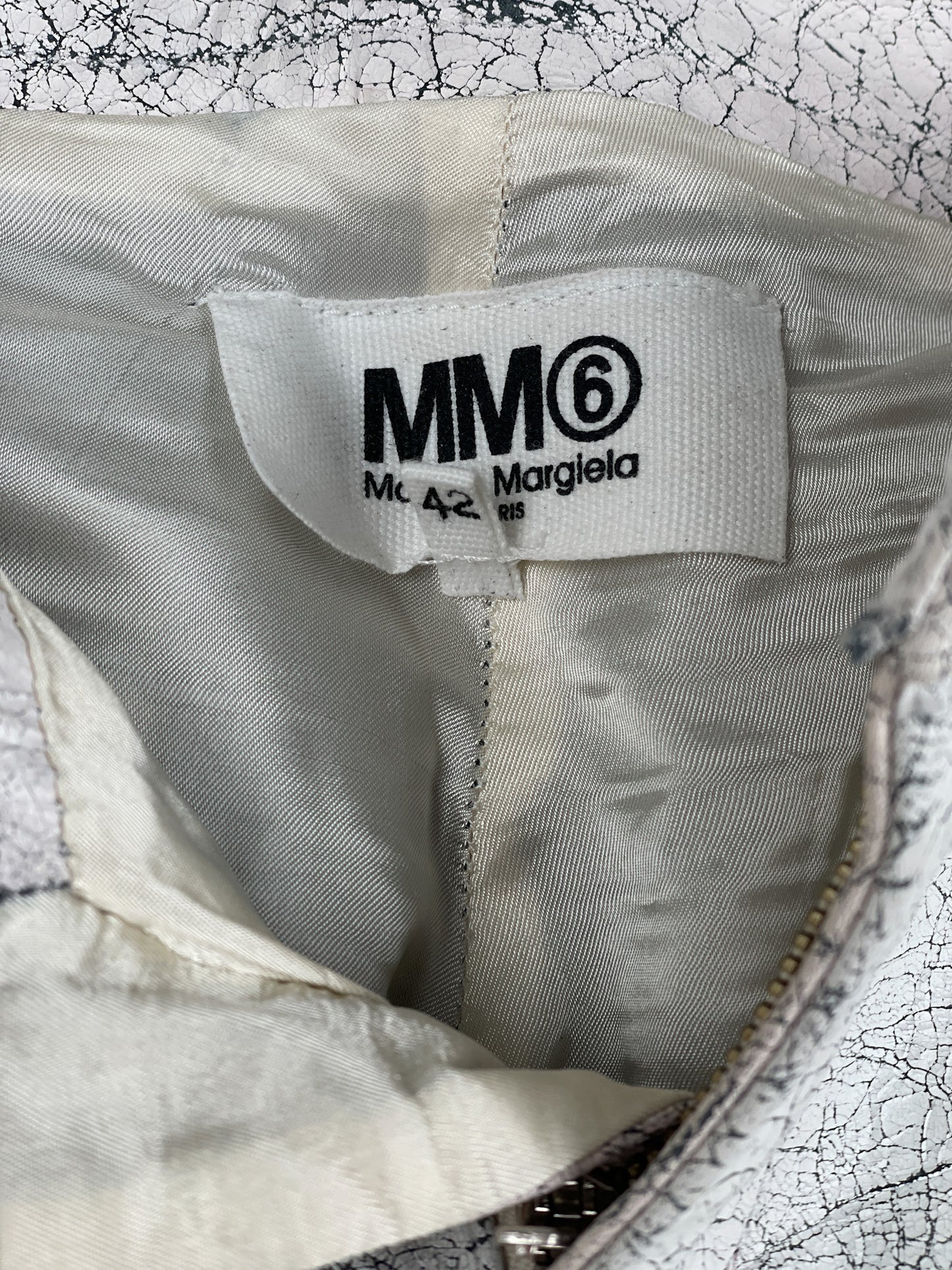 Maison Margiela AW16 Cracked White Paint Leather Pants
