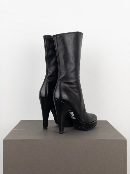 Prada 2000s Mid-Calf Heel Boots