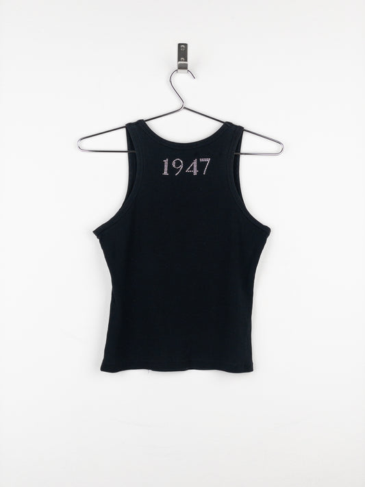 Dior by Galliano 2000s ‘Jadore Dior 1947’ Rhinestone Tank Top