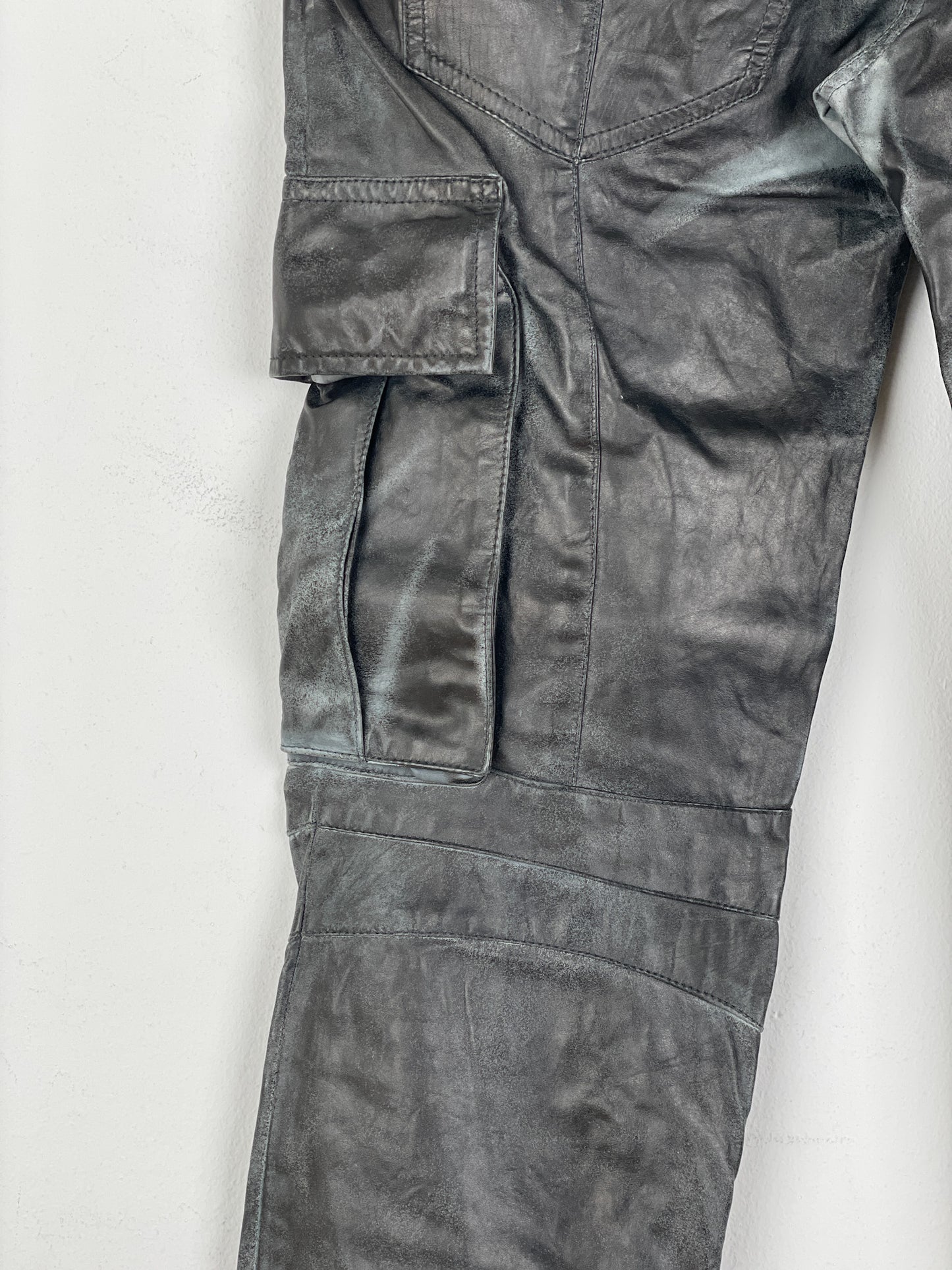 Balmain Decarnin Leather Cargo Biker Pants