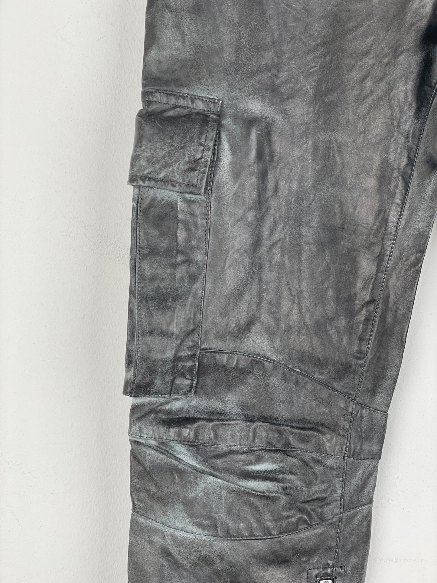 Balmain Decarnin Leather Cargo Biker Pants