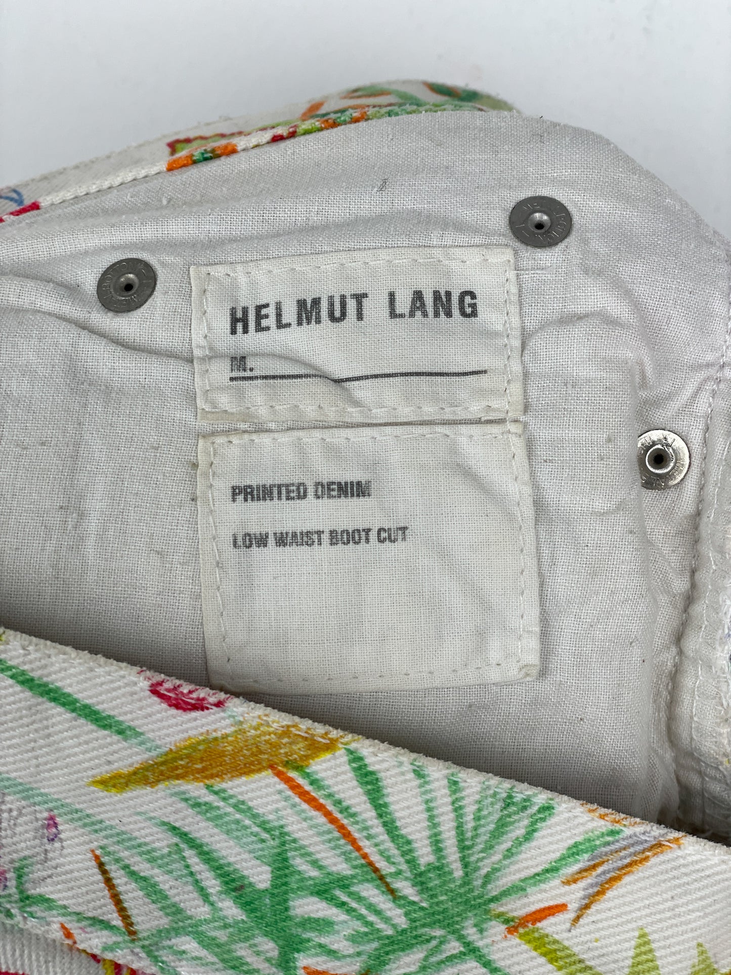 Helmut Lang SS05 Swiss Floral Print Denim Shorts