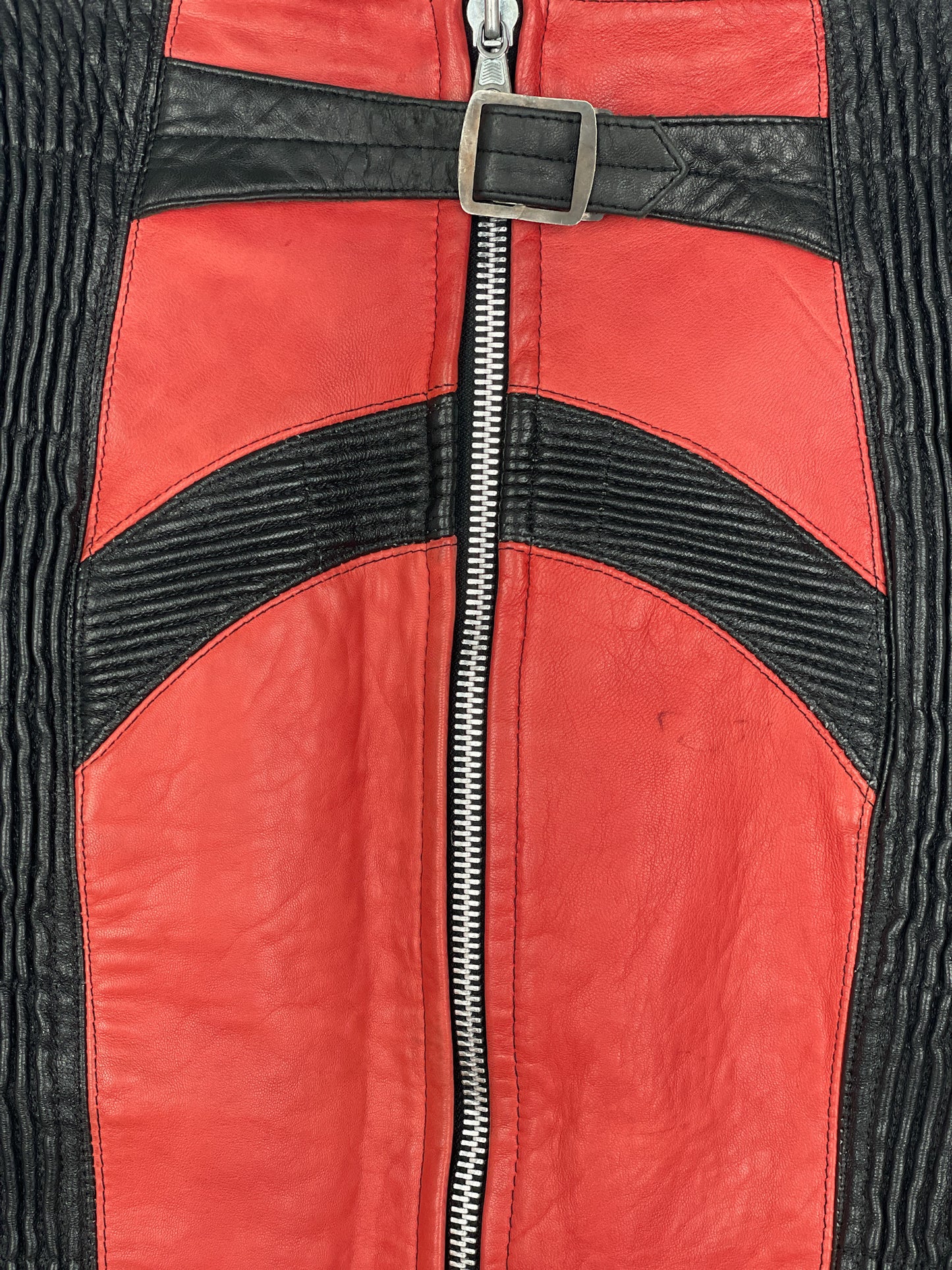 Jean Paul Gaultier AW86 'Russian Constructivist' Leather Biker Pencil Skirt