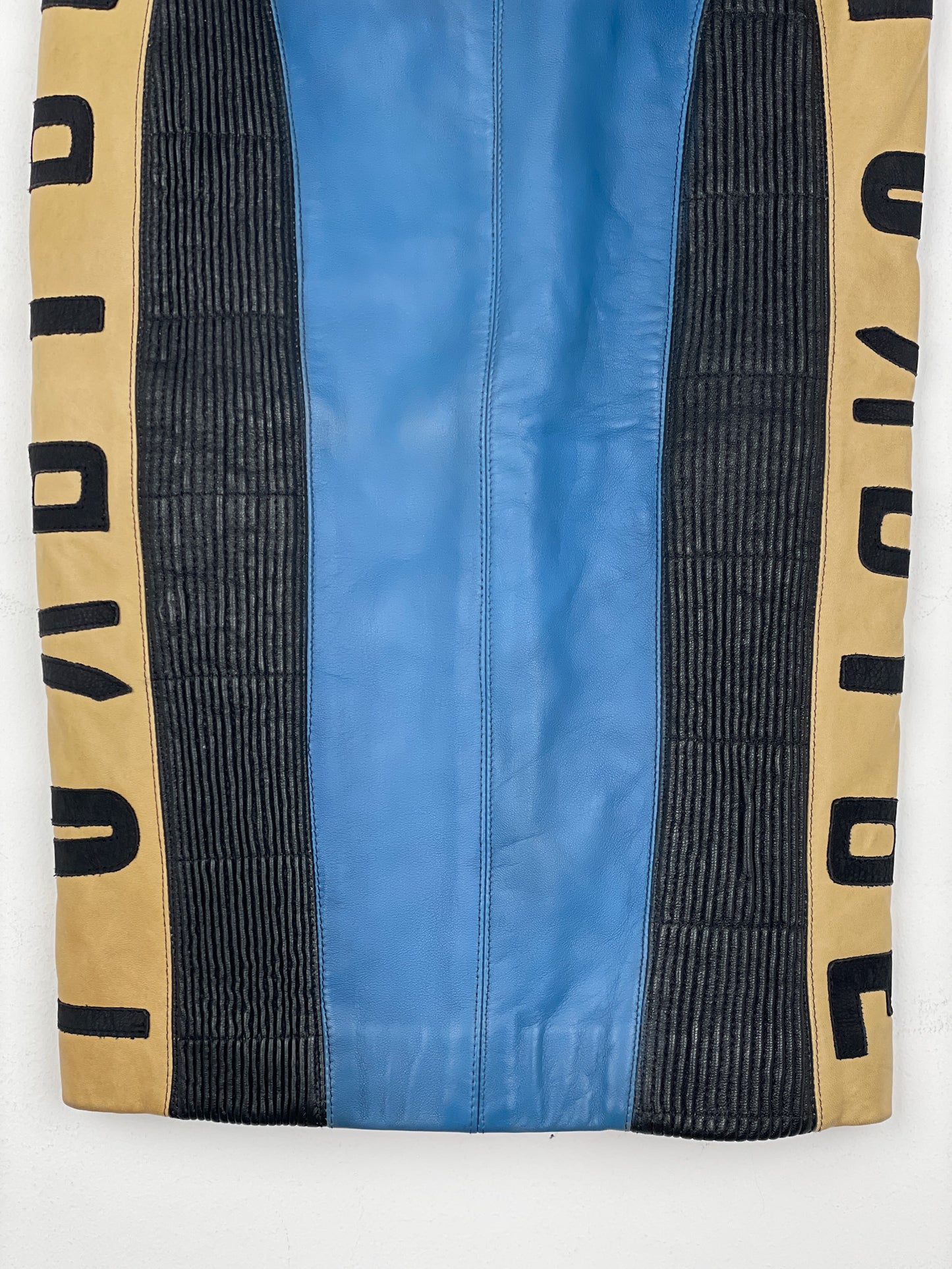 Jean Paul Gaultier AW86 'Russian Constructivist' Leather Biker Pencil Skirt