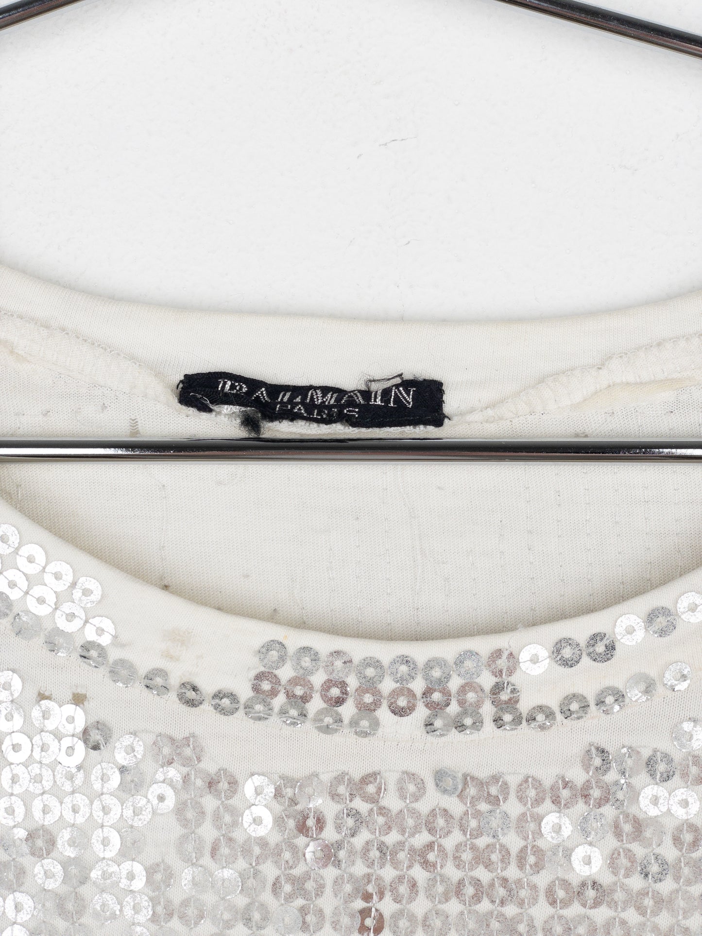 Balmain by Decarnin AW10 Distressed Sequin T-Shirt